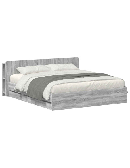 Telaio del letto con storage Sonoma grigio 200 x 200 cm