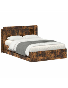 Telaio del letto con storage Rovere Fumo 135 x 190 cm