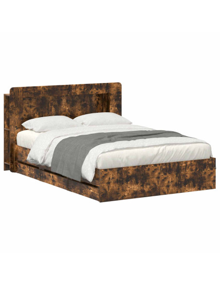 Telaio del letto con storage Rovere Fumo 135 x 190 cm