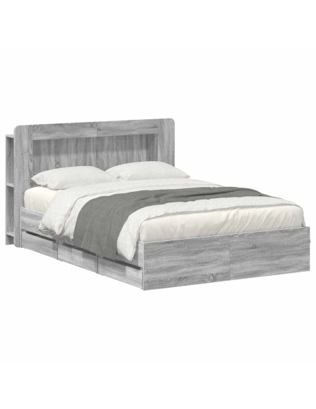 Telaio del letto con storage Sonoma grigio 140 x 200 cm