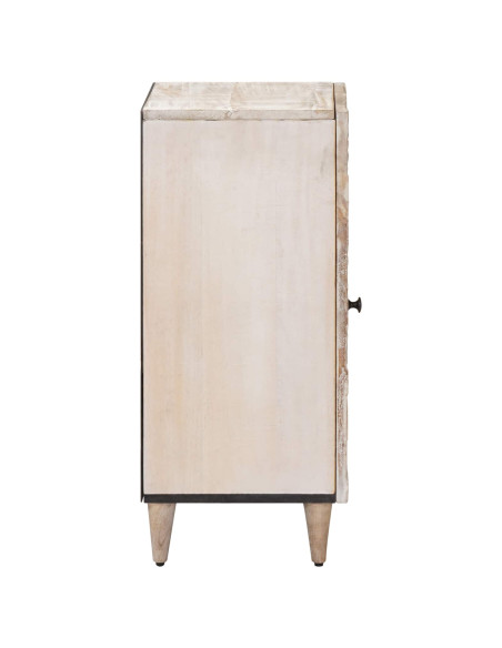 Credenza Bianco 40 x 33,5 x 75 cm Legno di mango massello