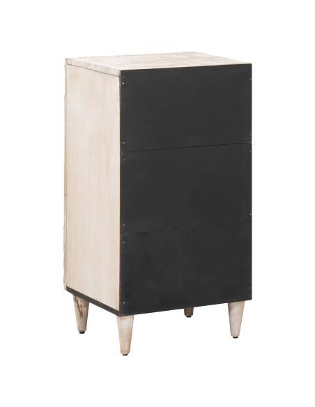 Credenza Bianco 40 x 33,5 x 75 cm Legno di mango massello