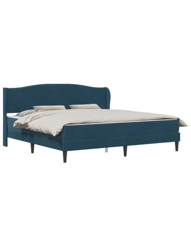Struttura del letto con testiera Blu 180 x 200 cm Velluto