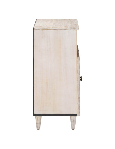 Credenza Bianco 60 x 33,5 x 75 cm Legno di mango massello