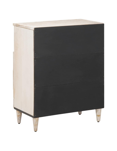 Credenza Bianco 60 x 33,5 x 75 cm Legno di mango massello