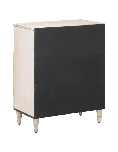 Credenza Bianco 60 x 33,5 x 75 cm Legno di mango massello