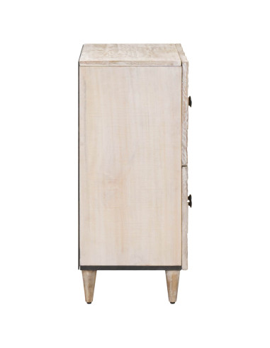 Credenza Bianco 60 x 33,5 x 75 cm Legno di mango massello