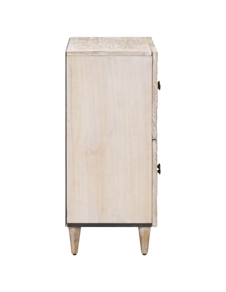 Credenza Bianco 60 x 33,5 x 75 cm Legno di mango massello