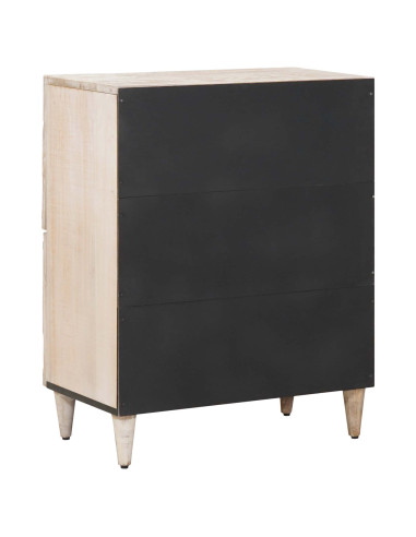 Credenza Bianco 60 x 33,5 x 75 cm Legno di mango massello