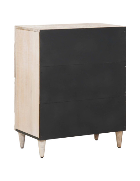 Credenza Bianco 60 x 33,5 x 75 cm Legno di mango massello