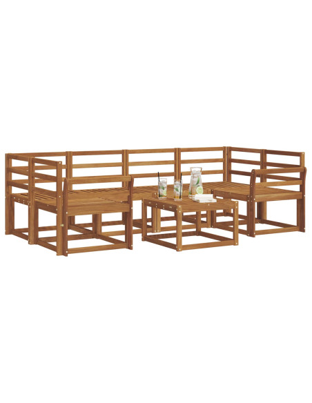 Set di divani da esterno 7 pcs Naturale