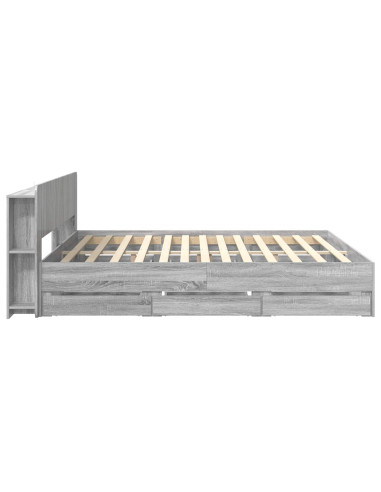 Telaio del letto con storage Sonoma grigio 200 x 200 cm