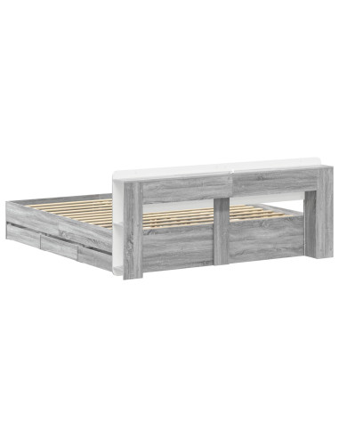 Telaio del letto con storage Sonoma grigio 200 x 200 cm