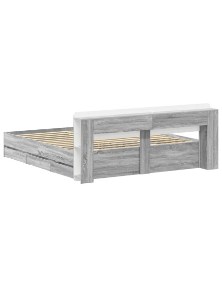 Telaio del letto con storage Sonoma grigio 200 x 200 cm