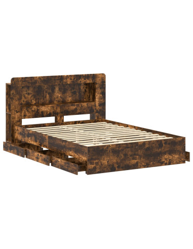 Telaio del letto con storage Rovere Fumo 135 x 190 cm