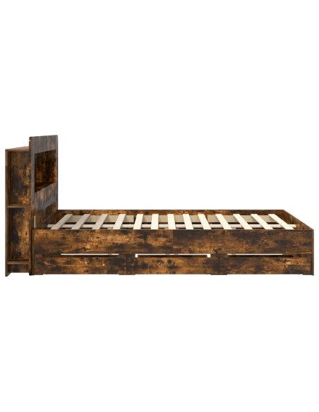 Telaio del letto con storage Rovere Fumo 135 x 190 cm