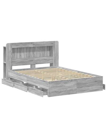Telaio del letto con storage Sonoma grigio 140 x 200 cm