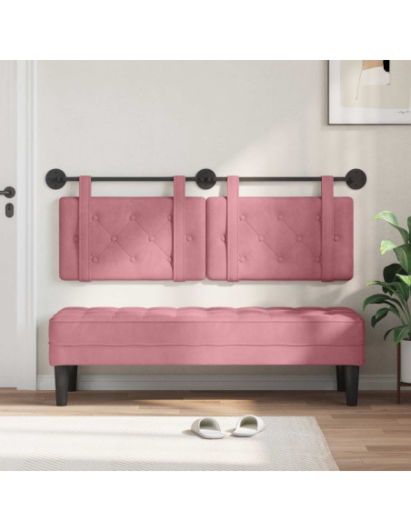 Testata appesa Montaggio a parete Rosa 150 x 55 x 5 cm Velluto