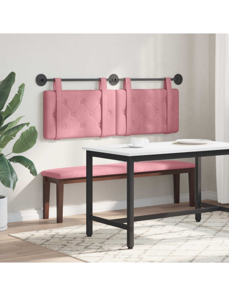 Testata appesa Montaggio a parete Rosa 150 x 55 x 5 cm Velluto