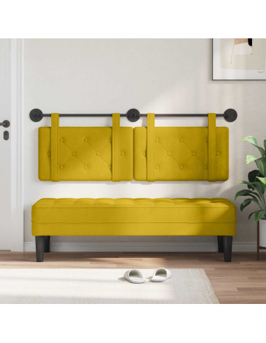 Testata appesa Giallo 150 x 55 x 5 cm Velluto