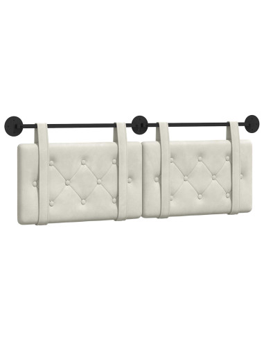 Testata appesa Montaggio a parete Crema 150 x 55 x 5 cm Velluto