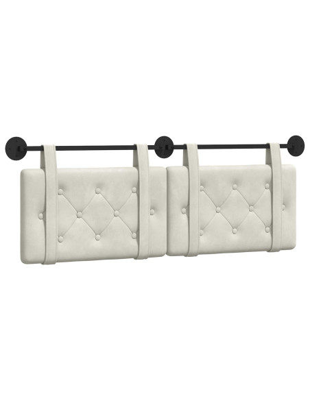 Testata appesa Montaggio a parete Crema 150 x 55 x 5 cm Velluto