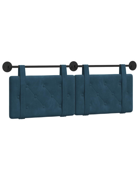 Testata appesa Montaggio a parete Blu 150 x 55 x 5 cm Velluto