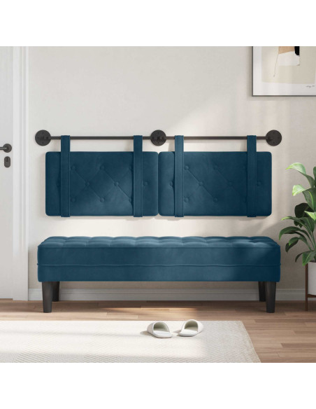 Testata appesa Montaggio a parete Blu 150 x 55 x 5 cm Velluto