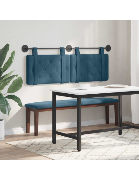 Testata appesa Montaggio a parete Blu 150 x 55 x 5 cm Velluto