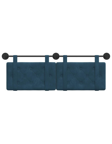 Testata appesa Montaggio a parete Blu 150 x 55 x 5 cm Velluto