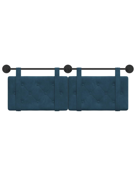 Testata appesa Montaggio a parete Blu 150 x 55 x 5 cm Velluto