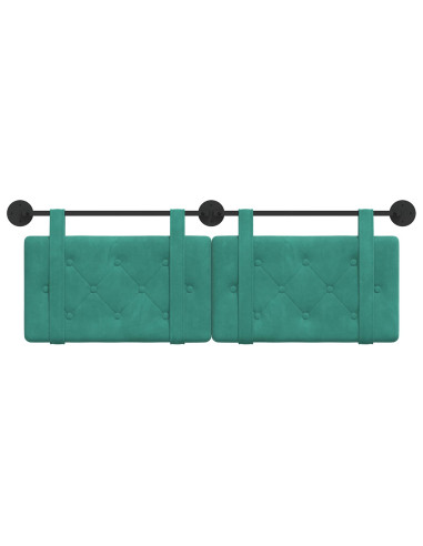 Testata appesa Turchese 150 x 55 x 5 cm Velluto