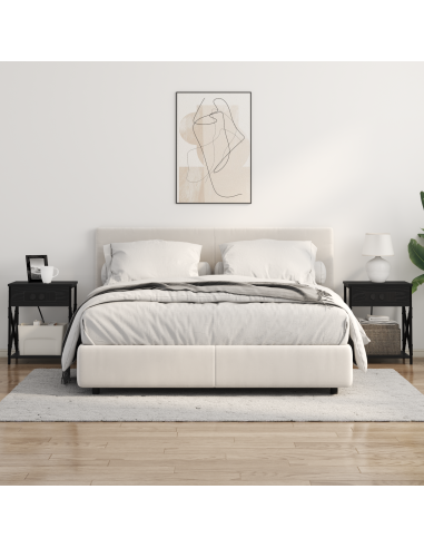 Armadio da Notte Rovere Nero 41 x 31 x 51 cm Legno multistrato