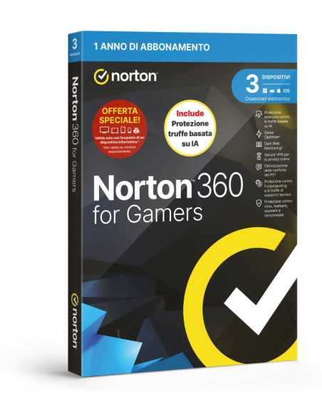 ANTIVIRUS GAMERS 2026 3D 50GB1Y NORTON GAMERS ANTITRUFFA 3D1Y50G