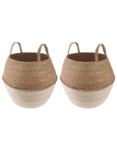Vaso da fiori con manici 2 pcs Bianco Ø 32 x 32 cm