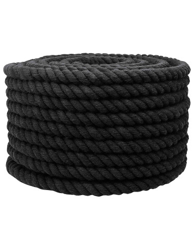 Corda Nero 2,4 x 2,4 x 5000 cm Cotone