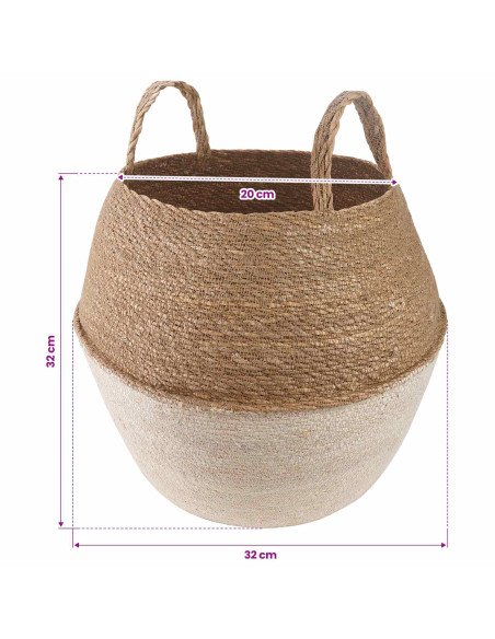 Vaso da fiori con manici 2 pcs Bianco Ø 32 x 32 cm