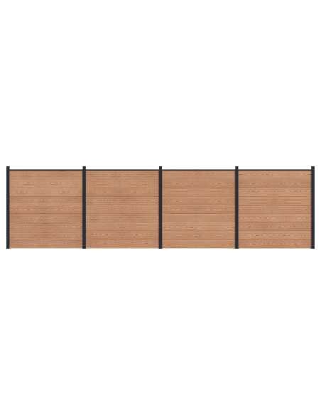 Pannello di Recinzione 4 pcs WPC e Alluminio Marrone
