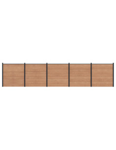 Pannello di Recinzione 5 pcs WPC e Alluminio Marrone