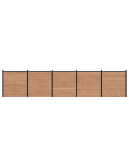 Pannello di Recinzione 5 pcs WPC e Alluminio Marrone
