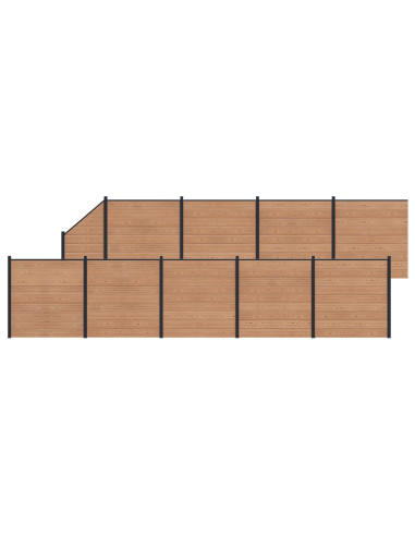 Pannello di Recinzione 10 pcs WPC e Alluminio Marrone