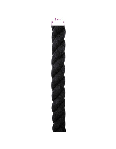 Corda di Cotone 50 m 30 Nero 100% Cotone