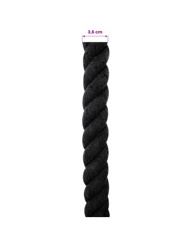 Corda Nero 3,6 x 3,6 x 2500 cm Cotone