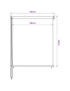 Tenda a Rullo per Esterni 200x140 cm Antracite
