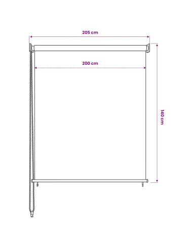 Tenda a Rullo per Esterni 200x140 cm Antracite