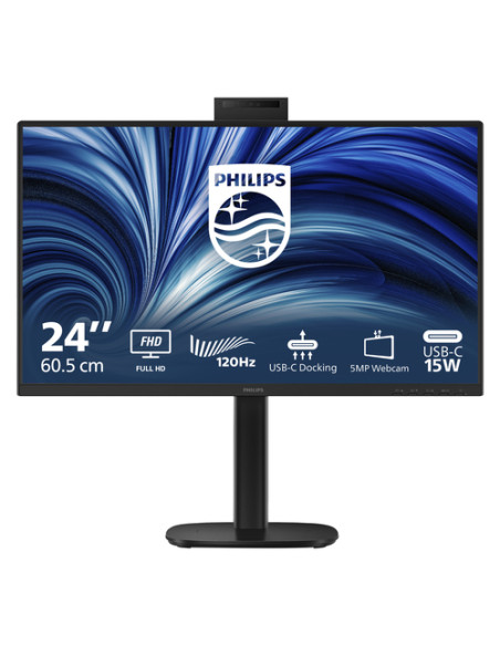 PHILIPS MONITOR 23,8 LED IPS FHD 16:9 4MS 300 CDM 120hz, PIVOT, WEBCAM, USB-C DOCK, DP/HDMI, MULTIME