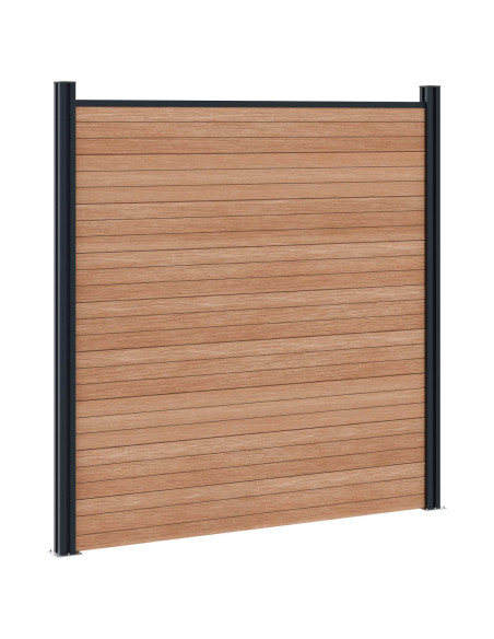 Pannello di Recinzione 9 pcs WPC e Alluminio Marrone