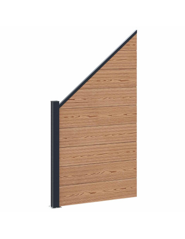 Pannello di Recinzione 5 pcs WPC e Alluminio Marrone