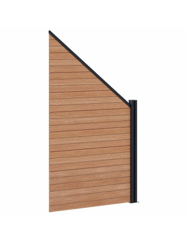 Pannello di Recinzione 6 pcs WPC e Alluminio Marrone