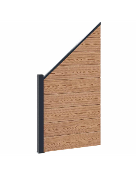 Pannello di Recinzione 8 pcs WPC e Alluminio Marrone